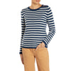  Simple stripe Loro Piana cashmere sweater Denim Blue marin Marilyn Moore