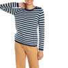 Simple stripe cashmere sweater Denim Blue marin Marilyn Moore