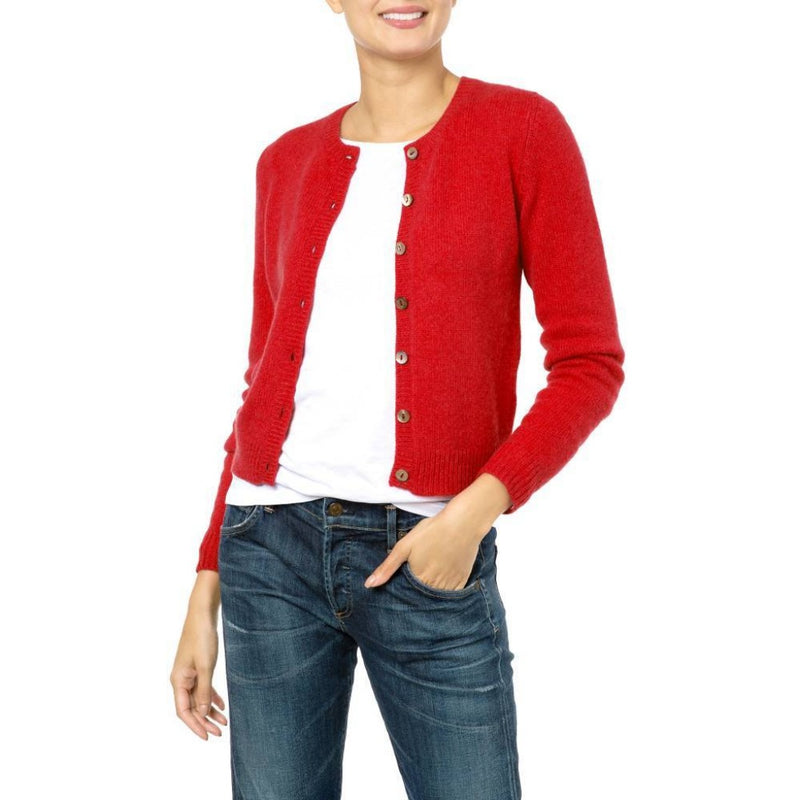 Loro Piana Red Cashmere cardigan Marilyn Moore