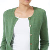 Dolly Cashmere round neck cardigan Green Marilyn Moore