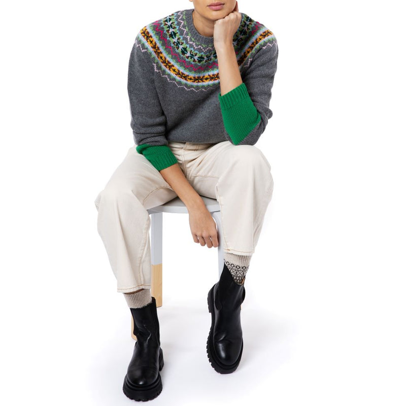 Edith Hand Knitted Cashmere Fair Isle Sweater Marilyn Moore