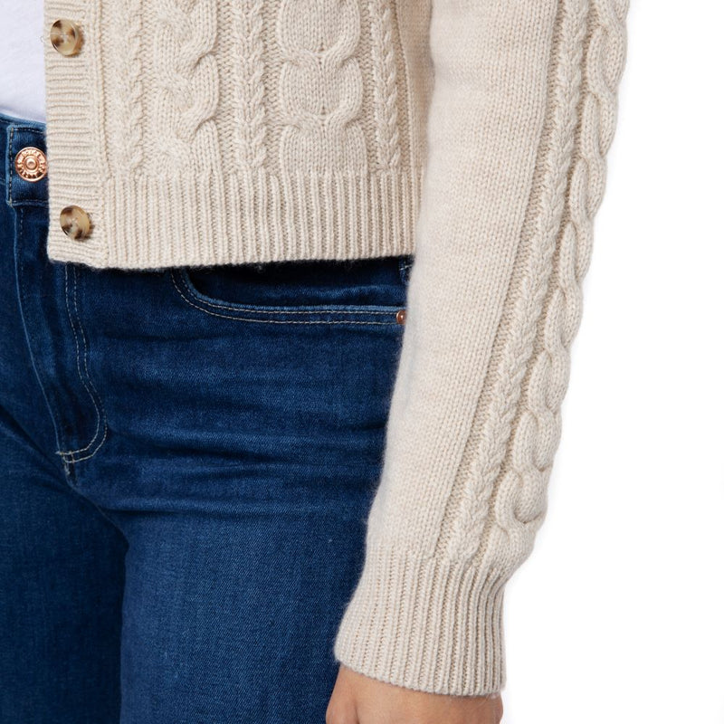 Emma Cashmere Cable Cardigan Natural Marilyn Moore