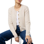 Emma Cashmere Cable Cardigan Natural Marilyn Moore