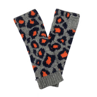 Cashmere Wristwarmers Grey Orange Marilyn Moore