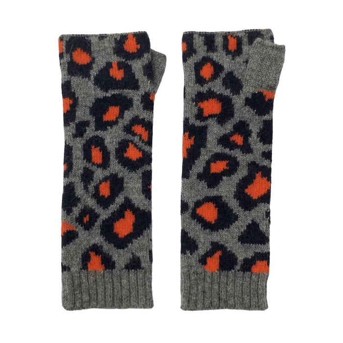 Cashmere Wristwarmers Grey Orange Marilyn Moore