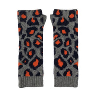 Cashmere Wristwarmers Grey Orange Marilyn Moore