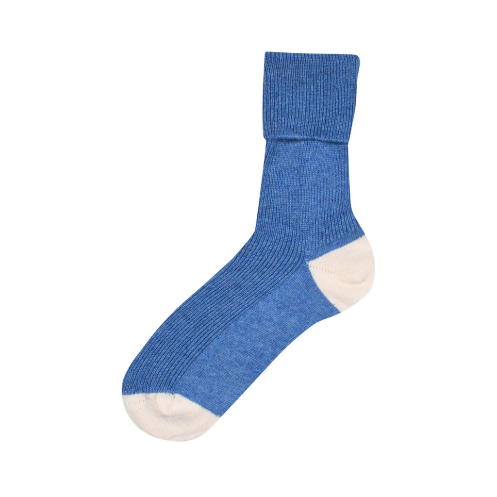 Scottish Cashmere socks Denim Blue Marilyn Moore
