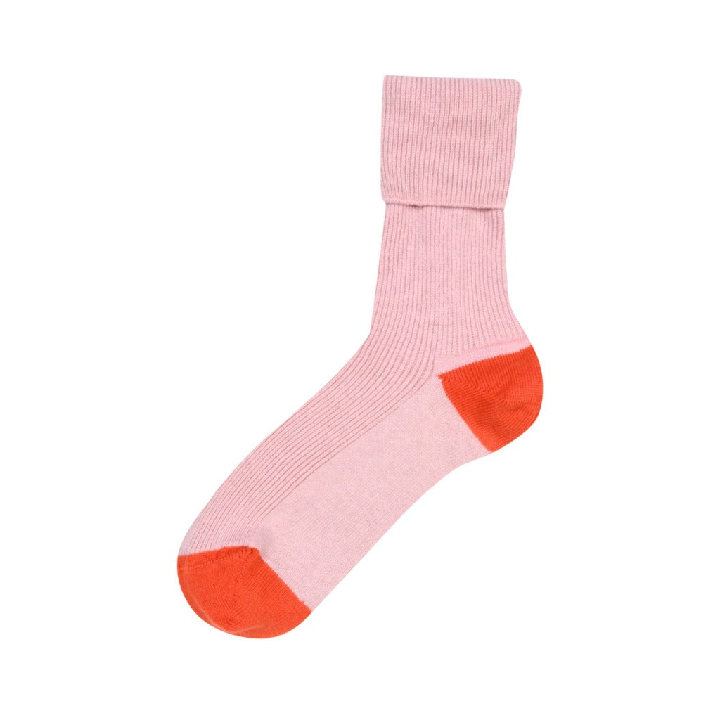 Scottish Cashmere socks Pink Orange Marilyn Moore
