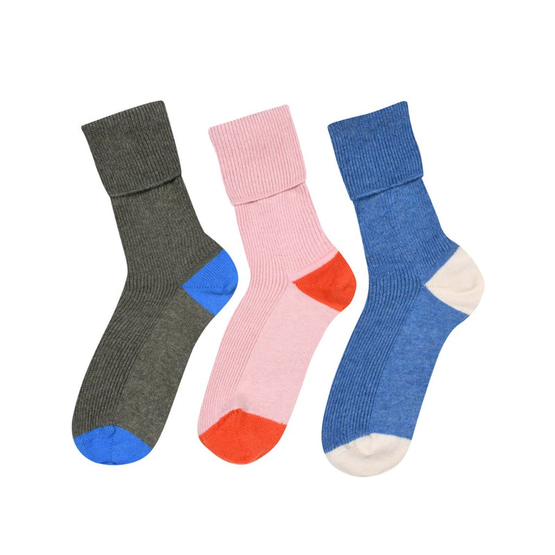 Scottish cashmere socks two tone Marilyn Moore