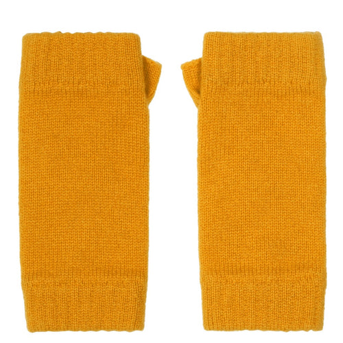 Cashmere wrist warmers yellow Ochre Scottish Marilyn Moore