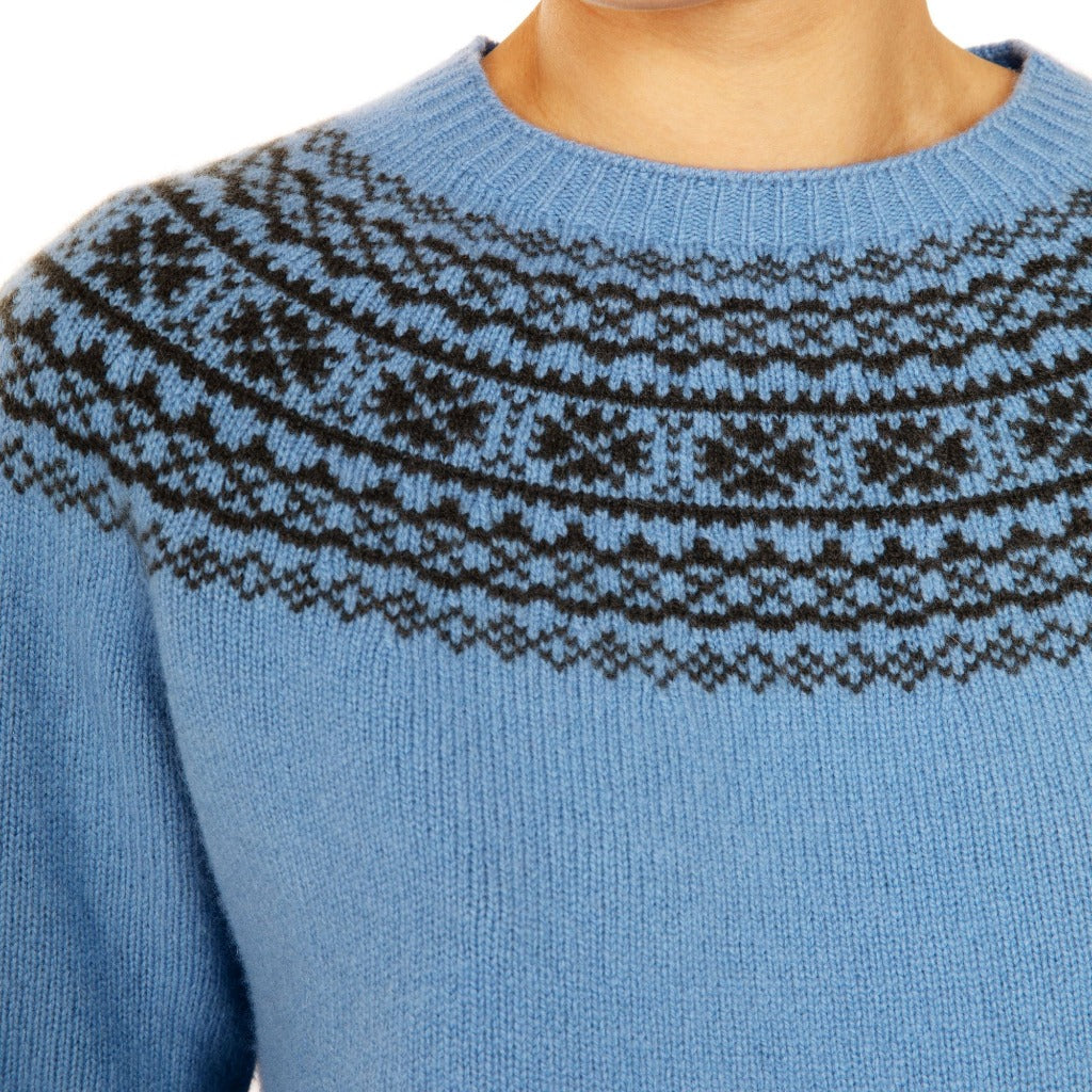 Vintage Fair Isle Cashmere sweater blue Chambray Marilyn Moore