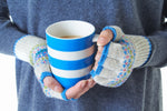 Scottish fair isle gloves oat blue Marilyn Moore