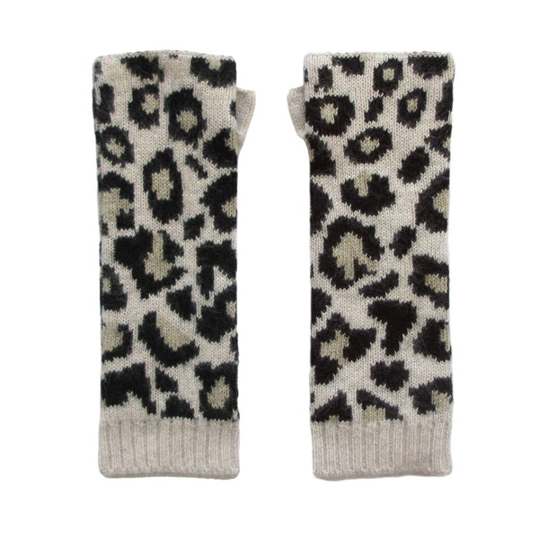 Cashmere Wrist warmers knit natural black Marilyn Moore