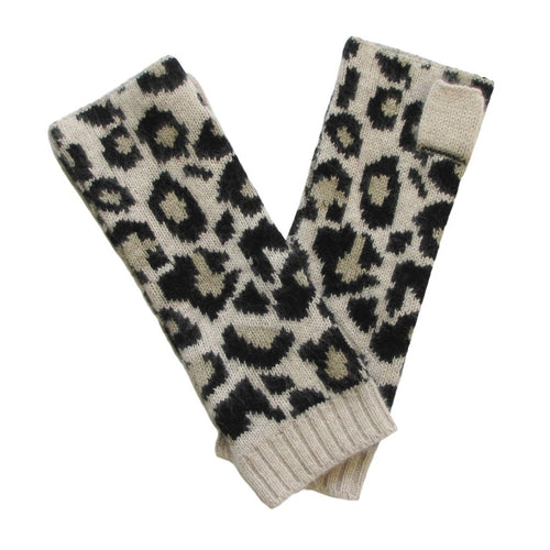 Cashmere Wrist warmers knit natural black Marilyn Moore