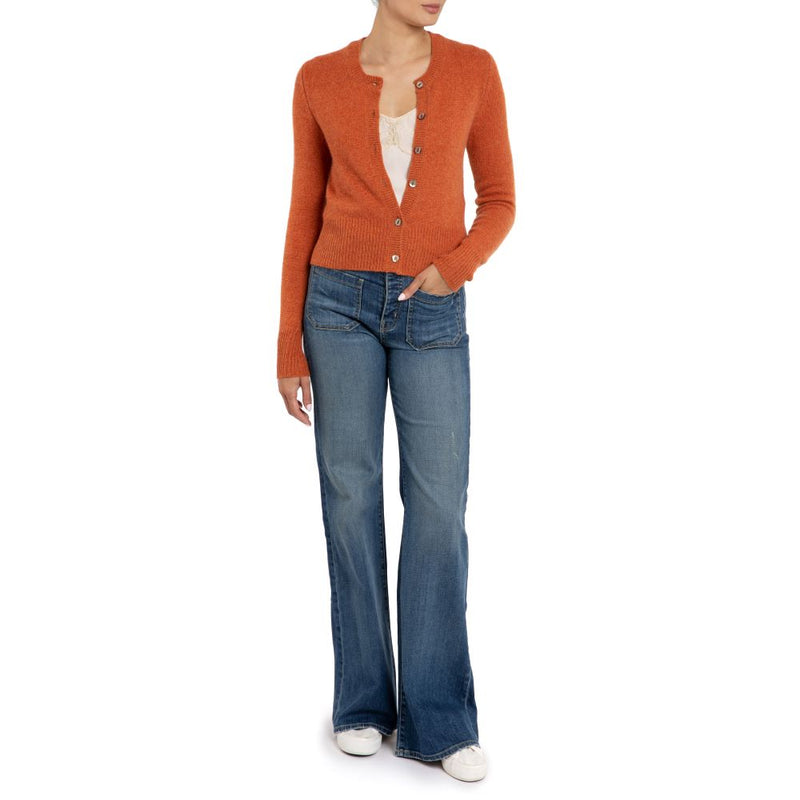 Lilibet Cashmere Cropped Cardigan Orange Marilyn Moore