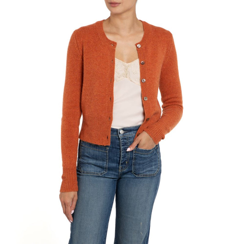 Lilibet Cashmere Cropped Cardigan Orange Marilyn Moore