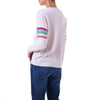 Rainbow stripe Cashmere silk sweater Ivory Marilyn Moore