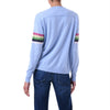 Rainbow stripe Cashmere silk sweater Pale blue Marilyn Moore