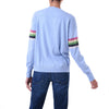 Rainbow stripe Cashmere silk sweater Pale blue Marilyn Moore