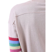 Rainbow stripe Cashmere silk sweater Natural Marilyn Moore