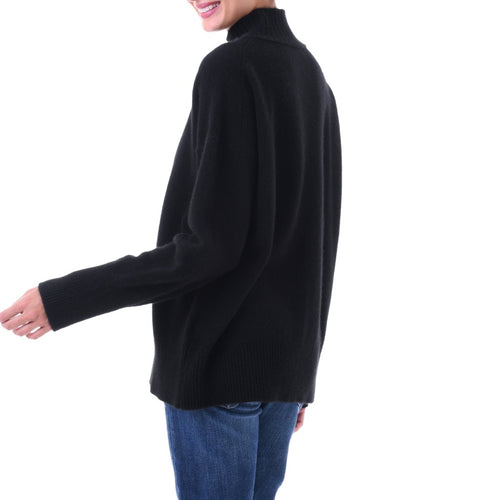 St Ives Slouchy Cashmere jumper Black Marilyn Moore