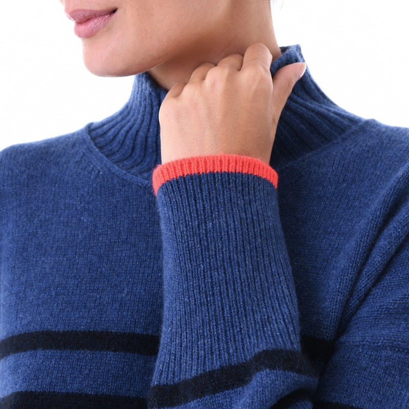 St Ives sweater Handmade Loro Piana Cashmere Stripe Jumper - Marilyn Moore