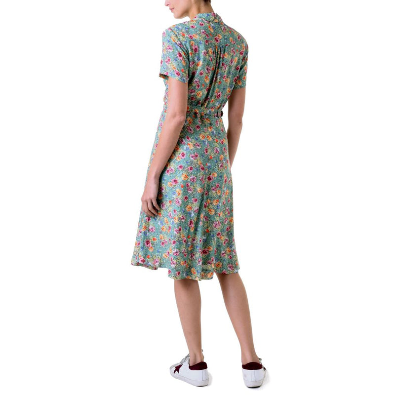 Goodwood revival 1940s Nellis dress Green floral Marilyn Moore