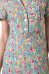 Goodwood revival 1940s Nellis dress Green floral Marilyn Moore