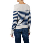 Marilyn Moore- Padstow Stripe Cashmere Sweater Natural Denim
