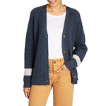 Boyfriend cardigan grey ivory stripe Marilyn Moore