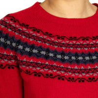 Scottish Fair Isle jumper Red Marilyn Moore