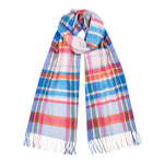 Bright Plaid Scarf Pink Orange Aqua Marilyn Moore