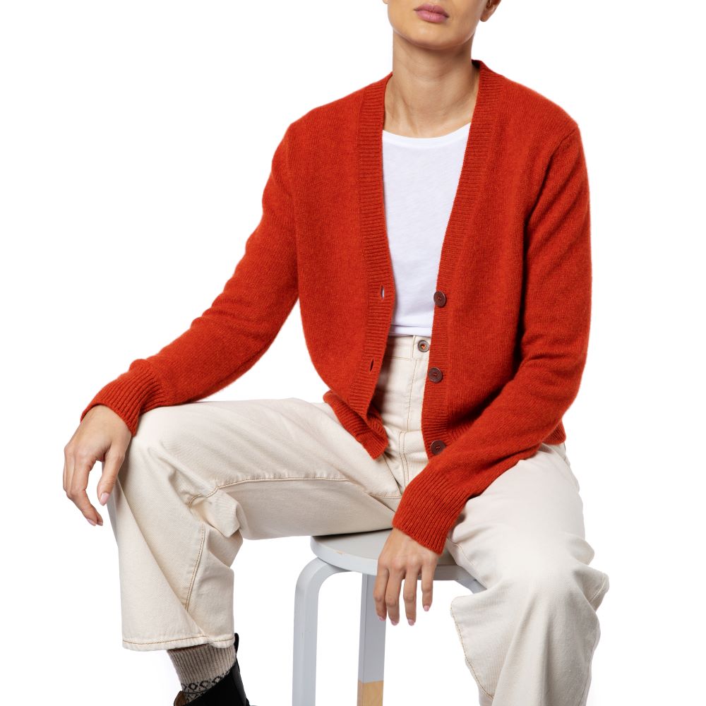 Roshin Loro Piana Cashmere cardigan Orange – Marilyn Moore
