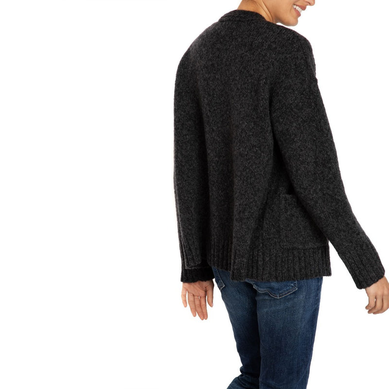 Slouchy cardigan Charcoal tweed Marilyn Moore