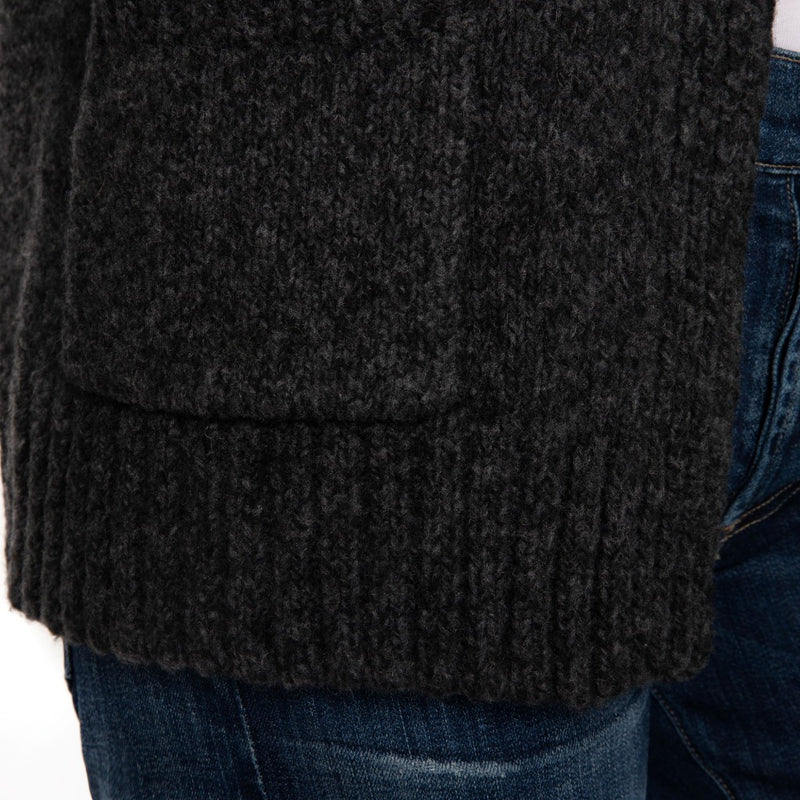 Slouchy cardigan Charcoal tweed Marilyn Moore