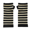 Simple stripe Cashmere wrist warmers black ivory Marilyn Moore