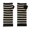 Simple stripe Cashmere wrist warmers black ivory Marilyn Moore