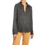 Polo collared Cashmere sweater Charcoal Marilyn Moore