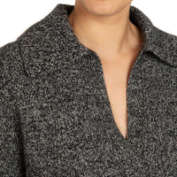 Polo collared Cashmere sweater Charcoal Marilyn Moore