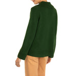 Polo collared Cashmere sweater Green Marilyn Moore