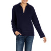 Polo collared Cashmere sweater Navy Marilyn Moore